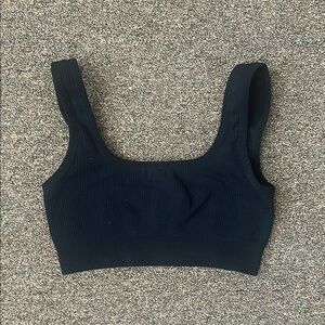 Black Ribbed sports Bra